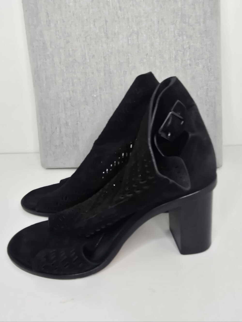 Zero Maria Cornejo Suede Laser Cut Heels